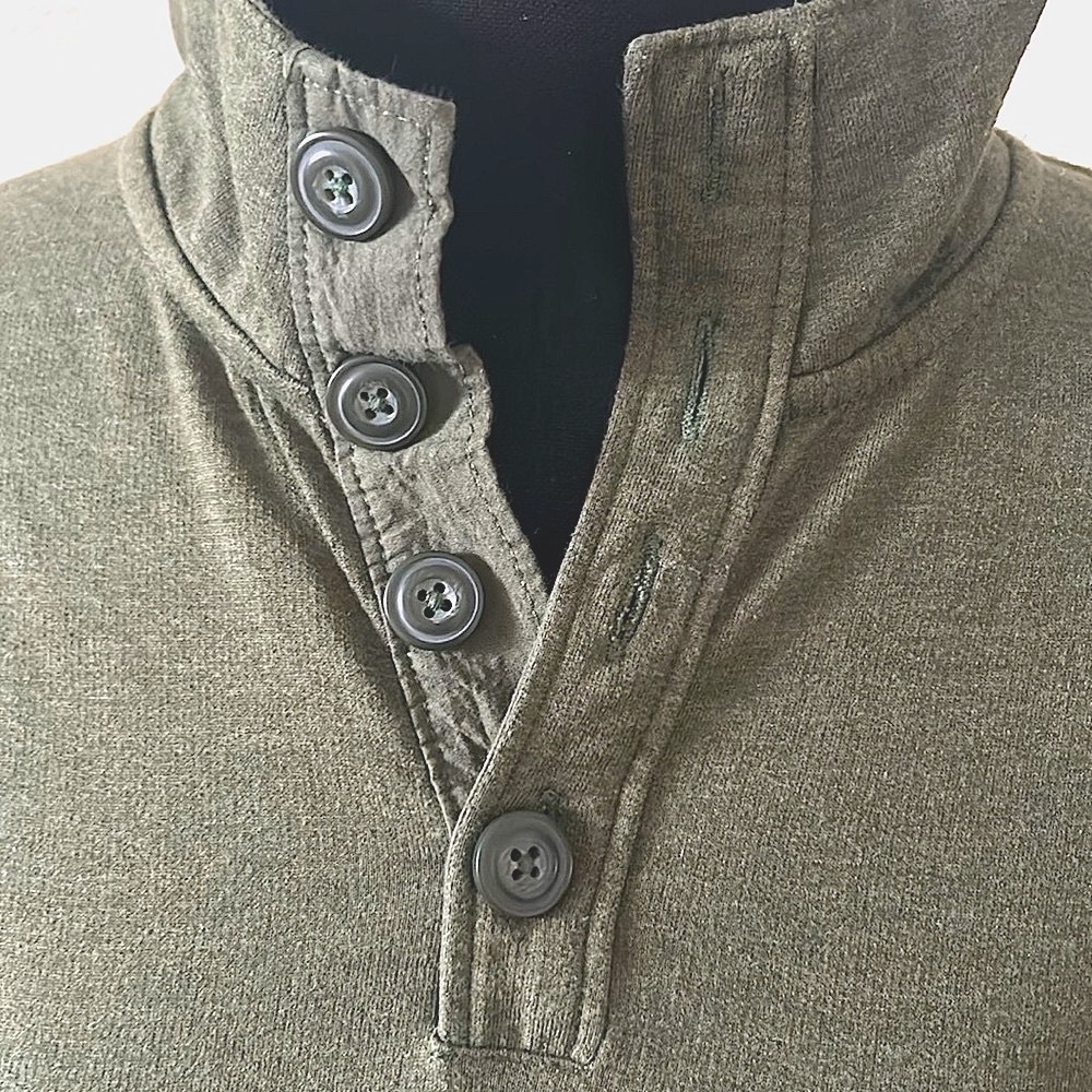 Lucky Brand Green Medium Weekend Long Sleeve Mock Neck Shirt